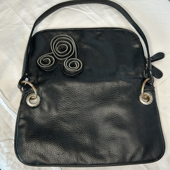 DISNEY PARKS black non leather small shoulder bag. Mickey Mouse design on front. - Picture 11 of 14